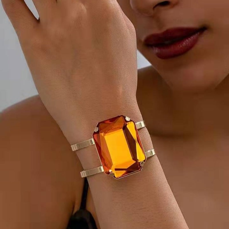 Wholesale Exaggerated Colored Square Rhinestone Rings