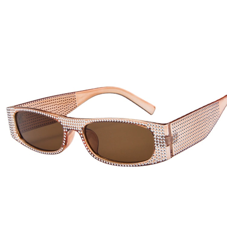 Wholesale PC Small Square Frame Diamond Sunglasses