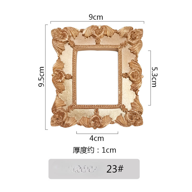 Mini Gold Gold Gold Pequeño fotograma de fotos Decoración de accesorios