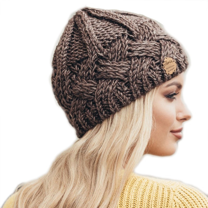 Wholesale Autumn and Winter Warm Knit Versatile and Plush Ear Protection Woolen Hat