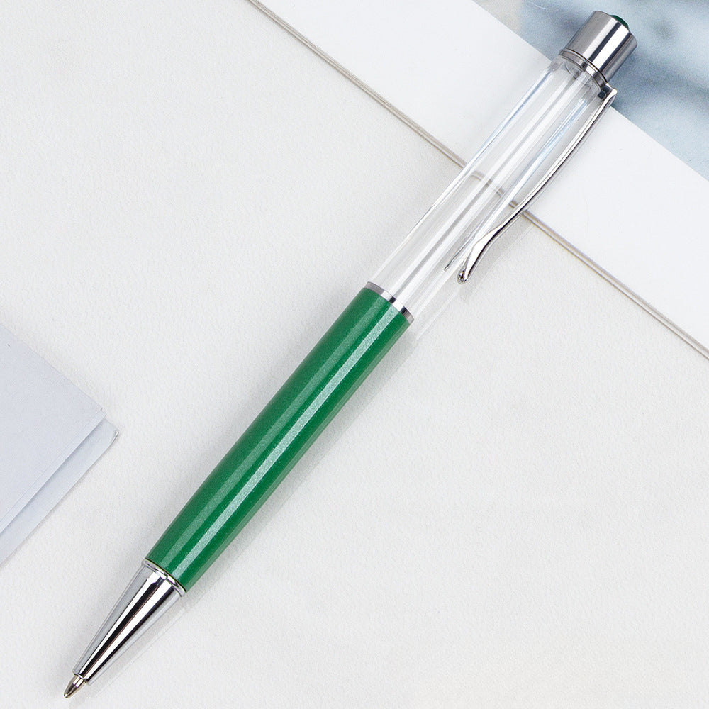 Wholesale Crystal Float Sequins Oiled Metal Colored Diamond Empty Tube DIY Pen