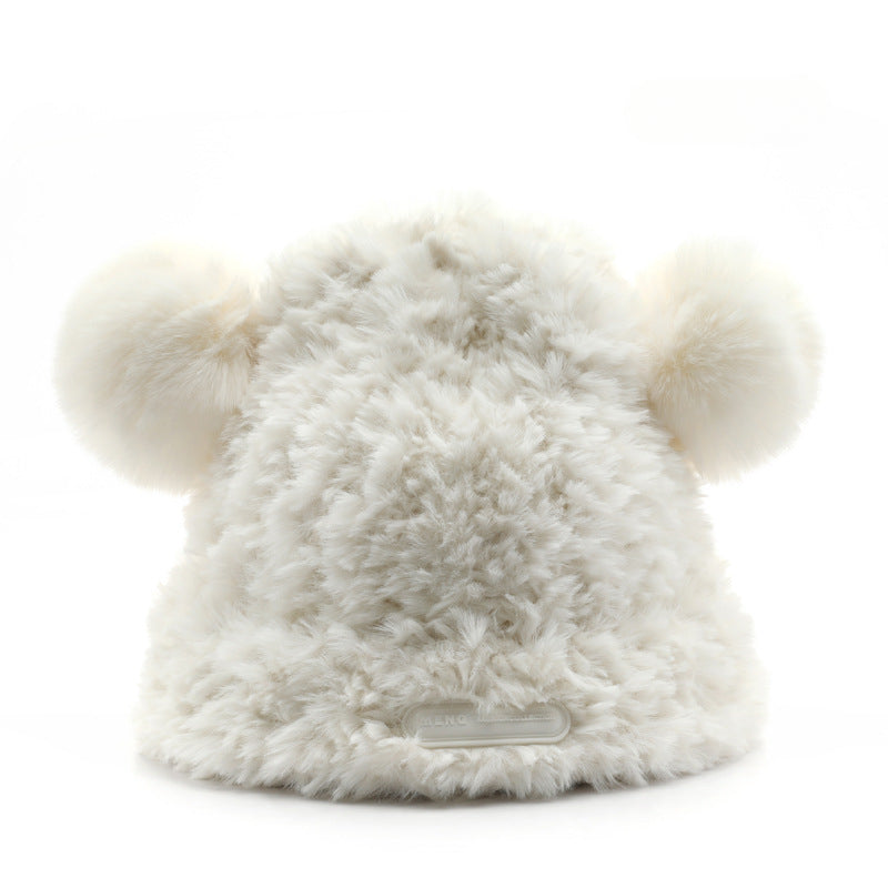 Wholesale Warm Autumn and Winter Wool Ball Wool Hats, Cold Resistant Ear Protection Knitted Hats