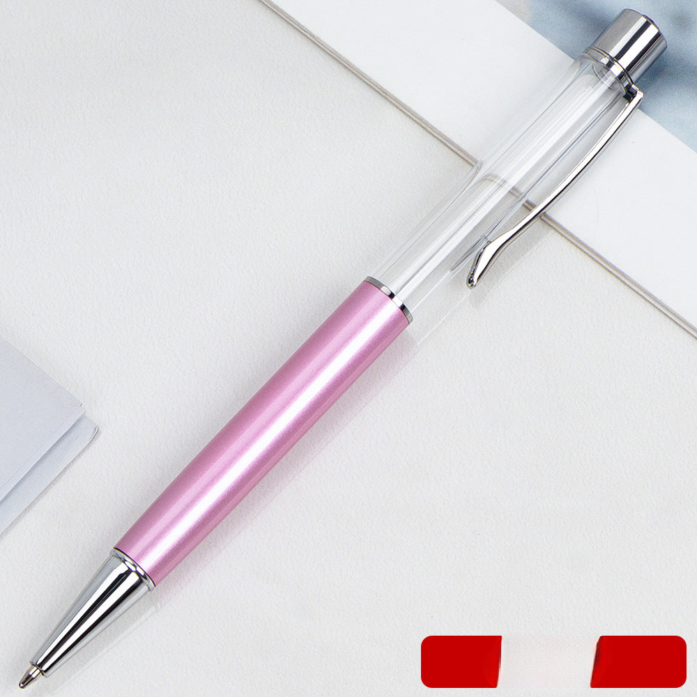 Wholesale Crystal Float Sequins Oiled Metal Colored Diamond Empty Tube DIY Pen