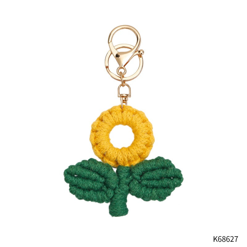 Wholesale Creative Sunflower Flower Sunflower Intangible Cultural Heritage Craft Handmade Bohemian Keychains