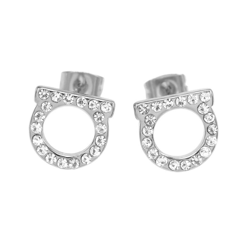 Wholesale English Letter D Stainless Steel Earrings