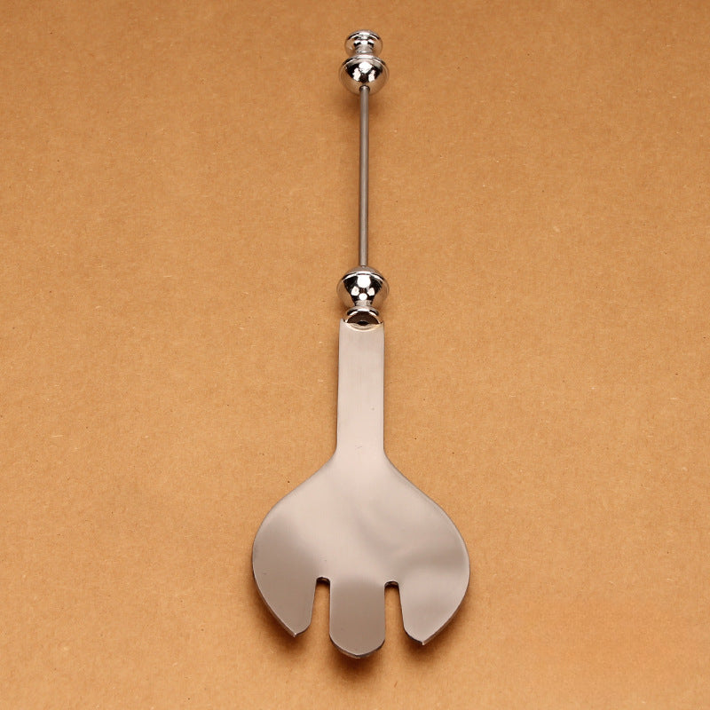 Wholesale Beadable Utensils DIY Stainless Steel Salad Spoon Fruit Western Food Large Fork Spoon Tableware