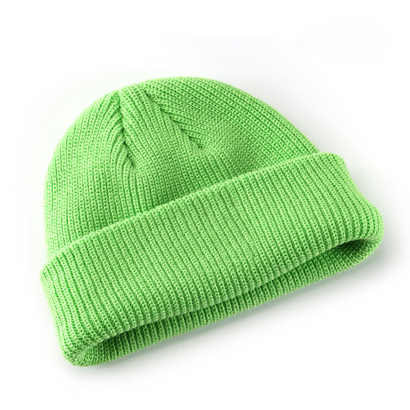 Wholesale Solid Color Light Board Insulation Acrylic Ear Knitted Hat Wool Hat
