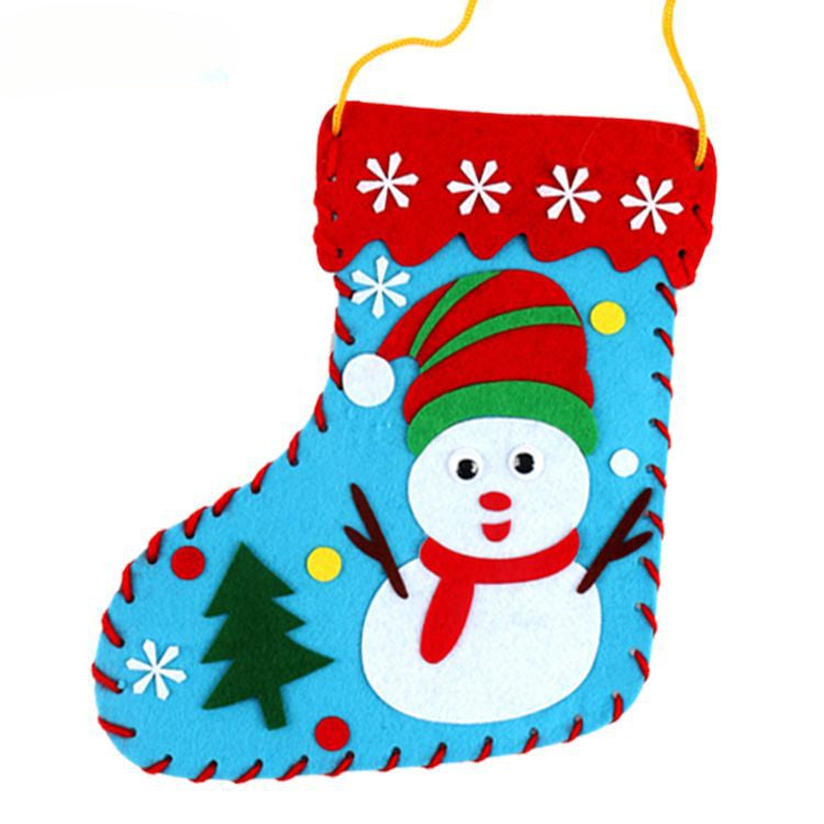 Wholesale Christmas Socks DIY Children's Handmade Non-woven Puzzle Toys