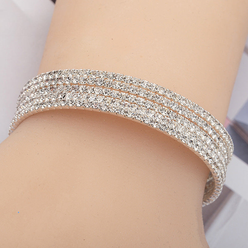 Wholesale Wire Elastic Rhinestone Bracelet