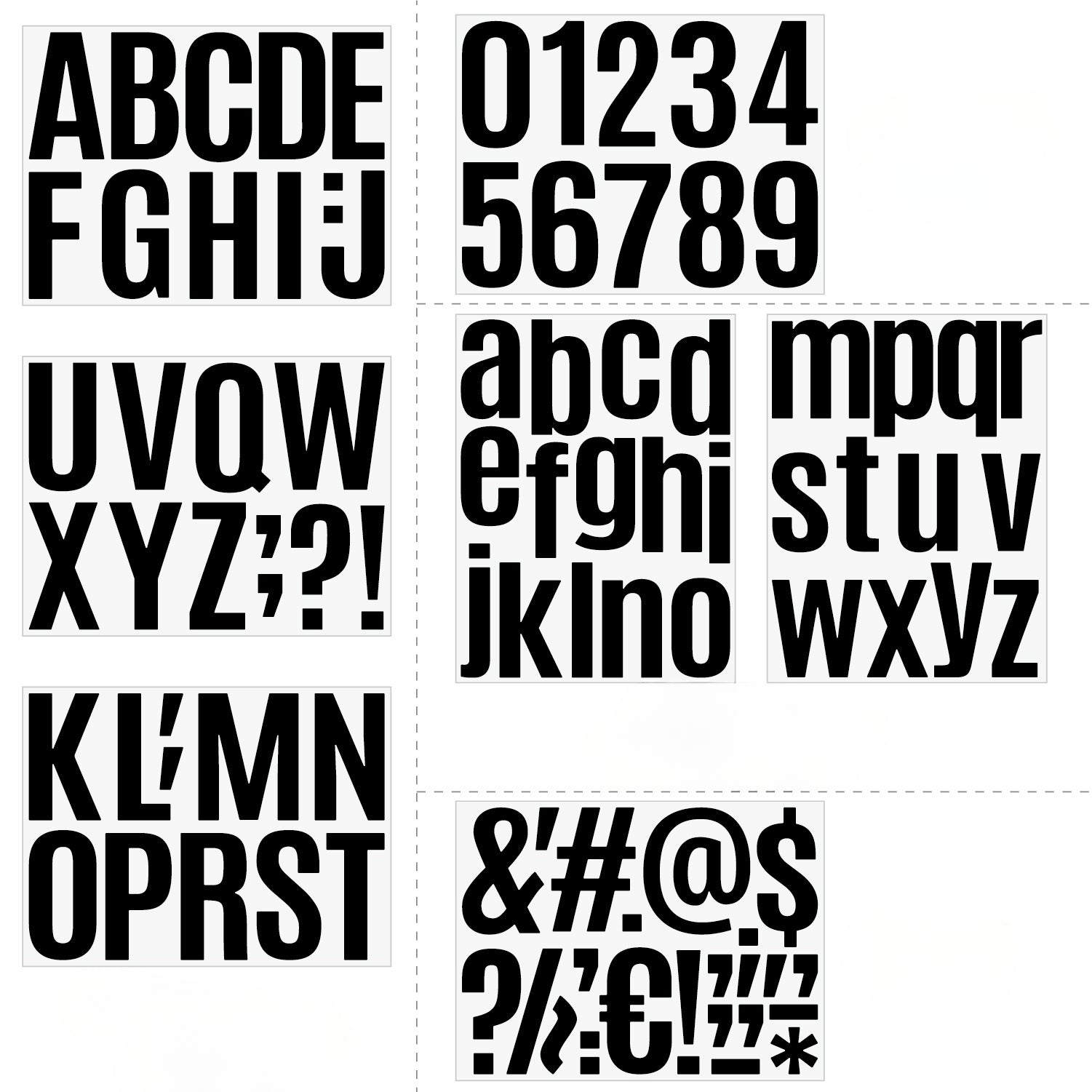 Wholesale 20PCS/PACK Self-adhesive 4-inch 10cm Uppercase and Lowercase Letter Symbol Number Stickers