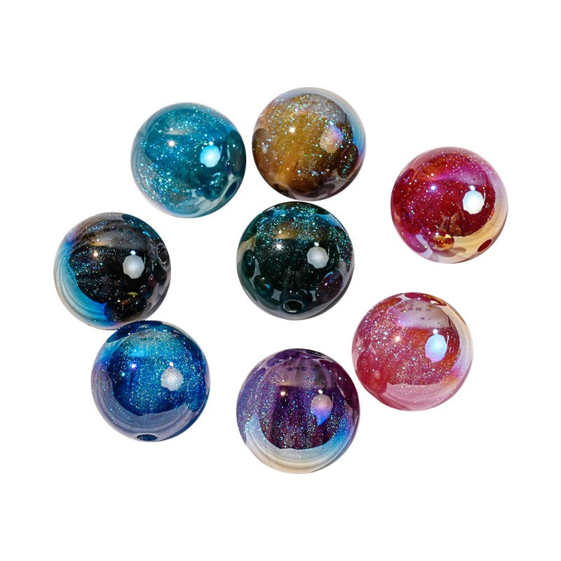 Wholesale 50pcs/1pack Deep Sea Mermaid Bead Accessories Starry Sky Through Hole DIY Beads