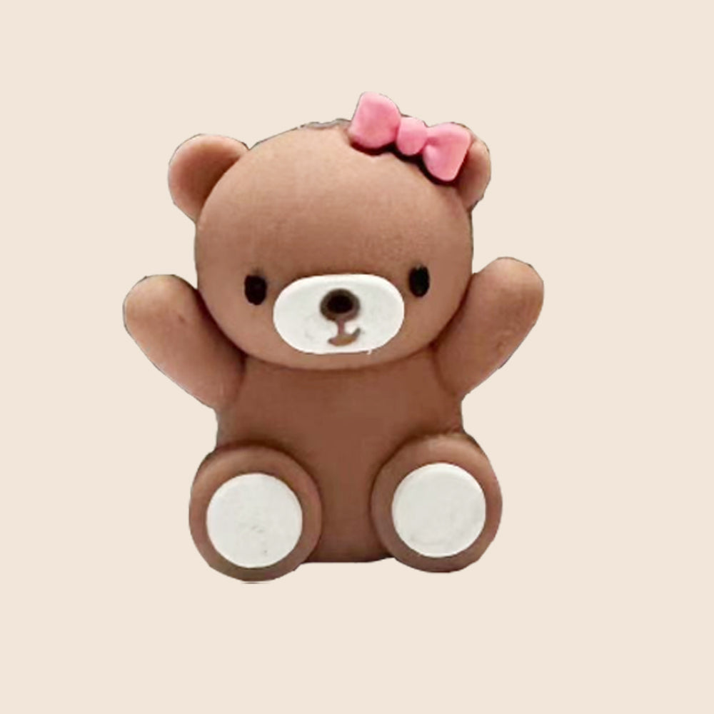 Wholesale 10pcs Cartoon 3D Bowknot Cute Bear Silicone Beads