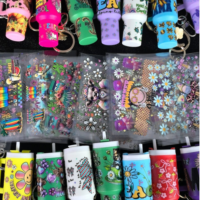 Wholesale Random 20pcs 50pcs 100pcs Cartoon Pattern Mini Travel  Cup Sticker