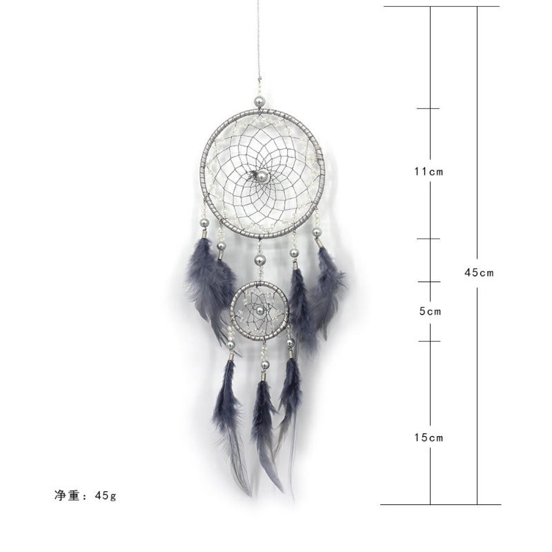 Wholesale Grey Two-Ring Home Dream Catcher