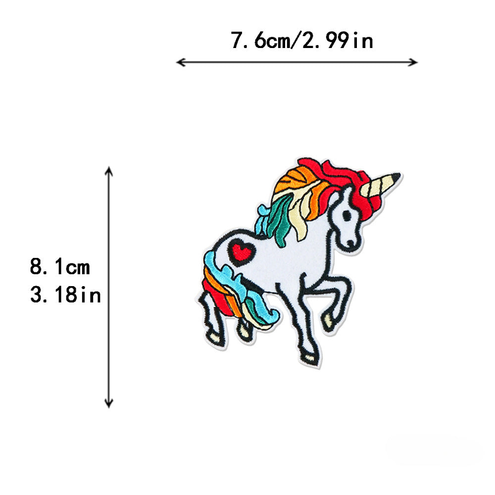 Wholesale  DIY Embroidered Unicorn Cloth Patch Hat Clothes Patch