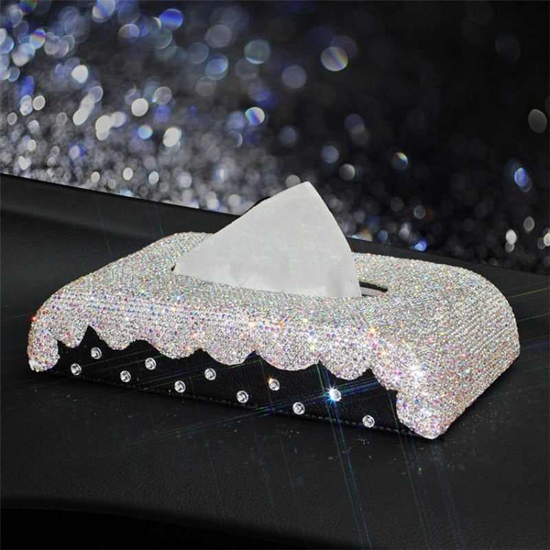 Wholesale Diamond-encrusted Starry Sky and Fully Diamond-encrusted Tissue Box for Cars