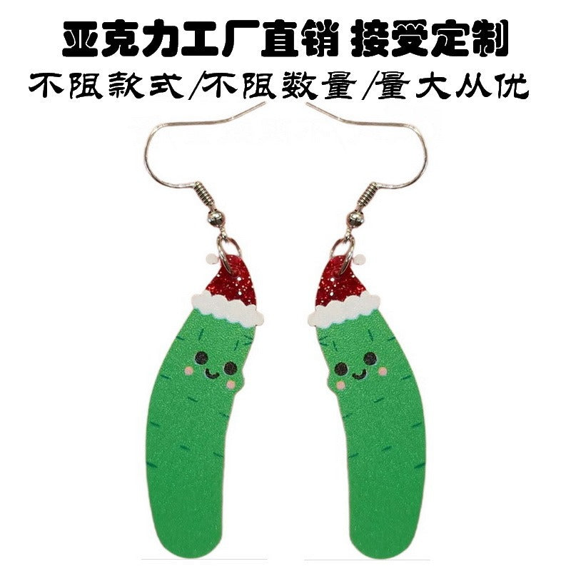 Wholesale Valentine's Day Love Heart Rocket Gift Box Ice Cream Burgundy Retro High-end Earrings