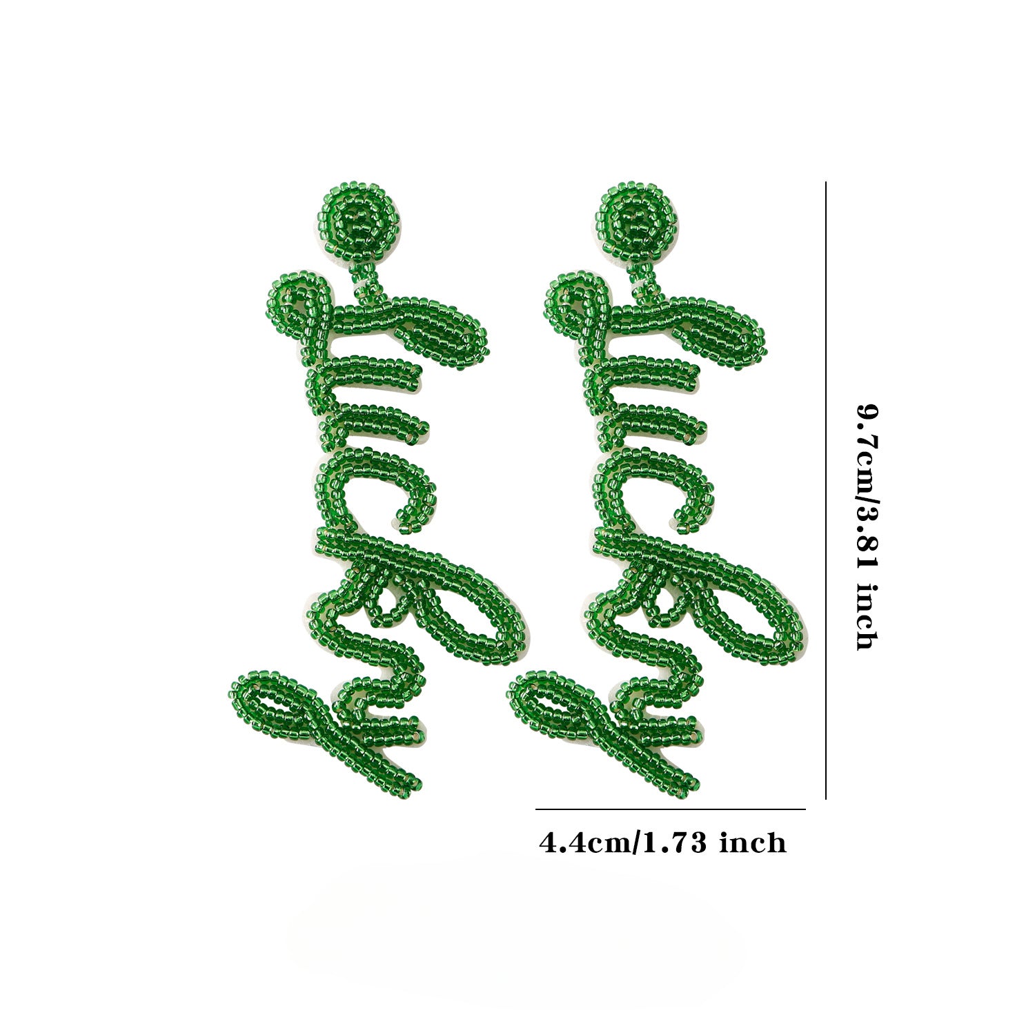 Wholesale St. Patrick's Day Simplified Letter Lucky Bead Earrings