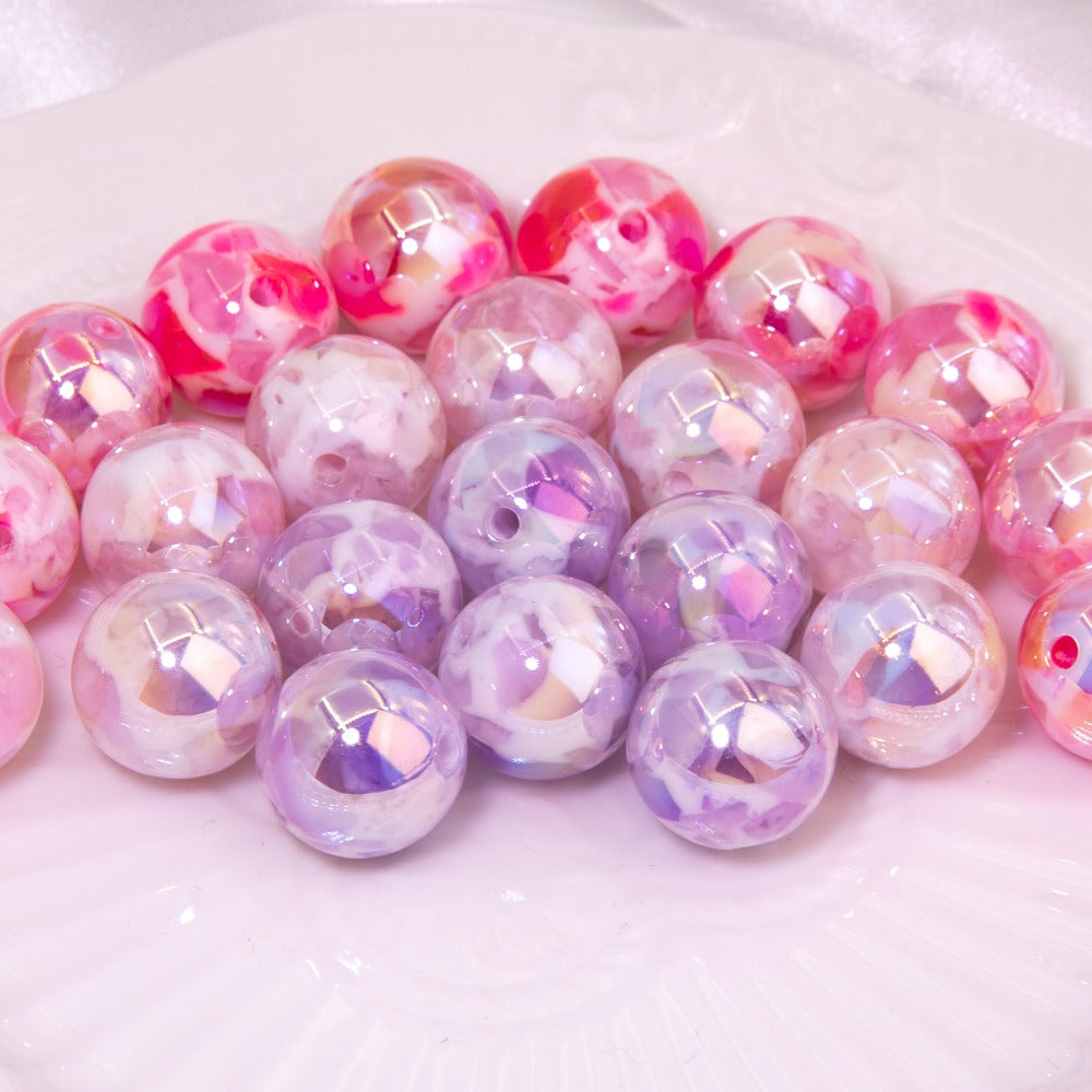 Wholesale 10pcs Colorful Galaxy Resin Round Beads