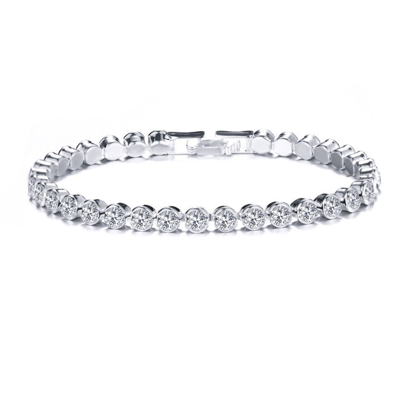 Wholesale Full Diamond Single Row Alloy Bracelets