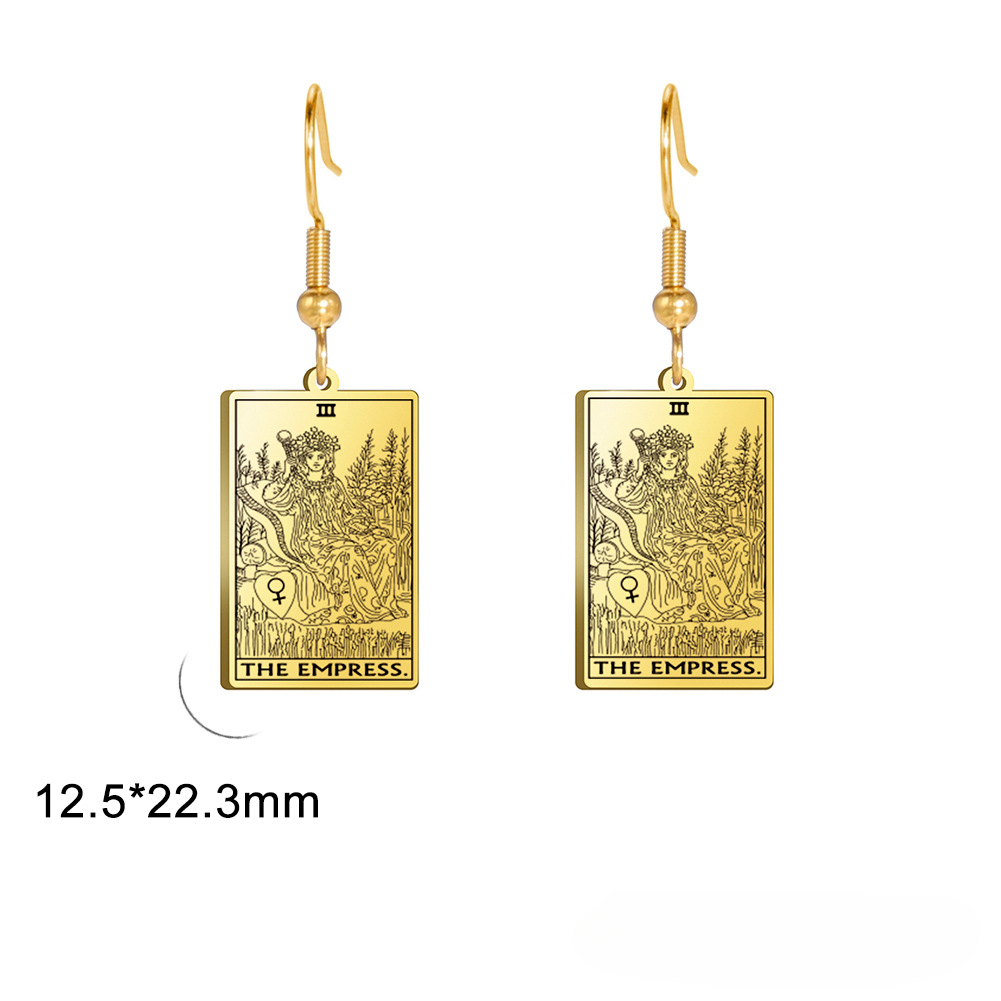 Wholesale Vintage Tarot Stainless Steel Earrings