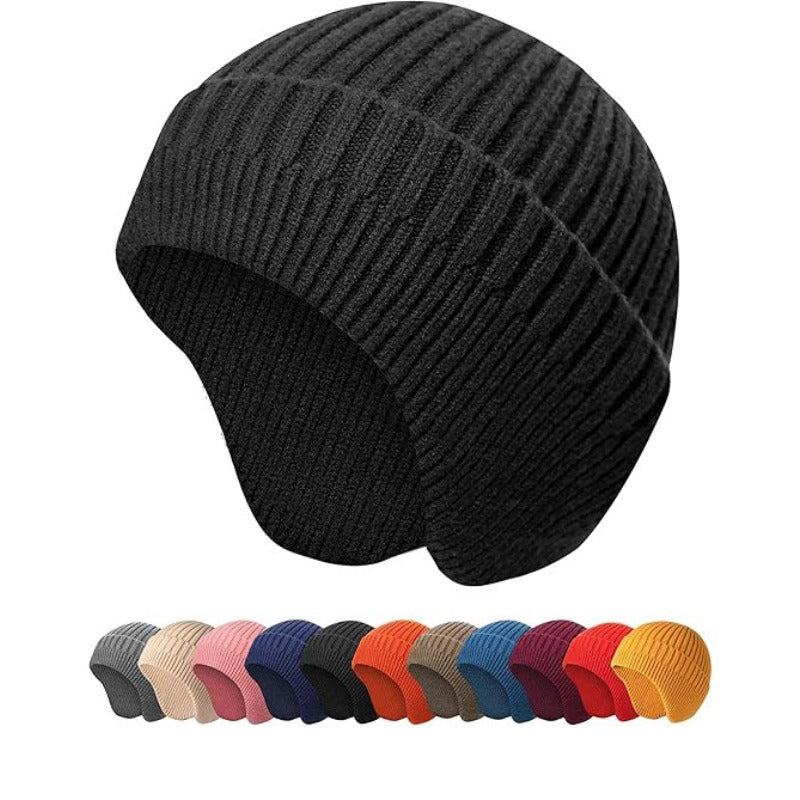 Wholesale Autumn and Winter Thick Warm Ear Protection Men's and Women's Outdoor Cold Proof Pullover Knitted Hat