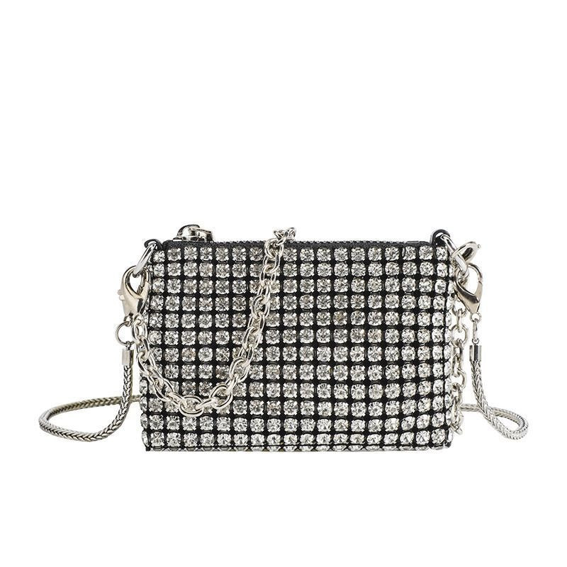 Wholesale Rhinestone Encrusted Mini Chain Messenger Bag