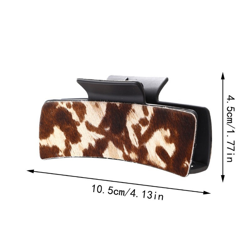 Wholesale Real Leather Multicolor Genuine Leather Horsehair Pattern Random Fashion Simple Hair Clips