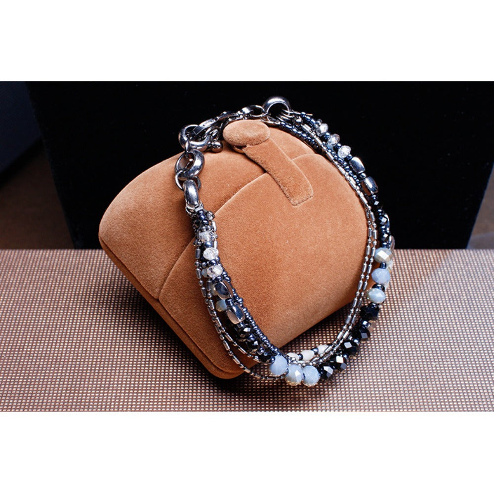 Wholesale Fashion Vintage Multi-layer Glass Beaded Handmade Bracelet