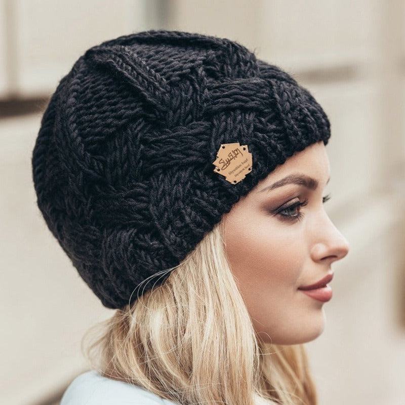 Wholesale Autumn and Winter Warm Knit Versatile and Plush Ear Protection Woolen Hat