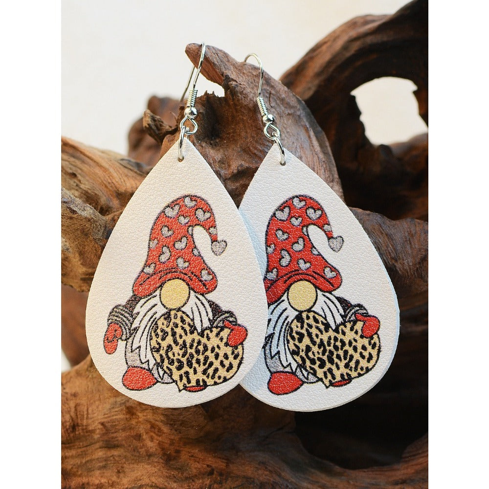 Wholesale Valentine's Day Dwarf Elf Leopard Print Earrings