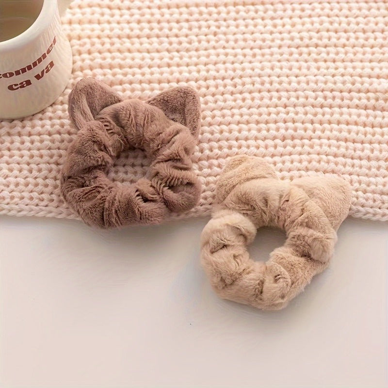 Wholesale Autumn/Winter Plush Velvet Simple and Versatile Elastic Hair Scrunchies