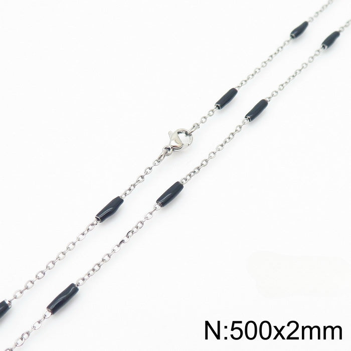 Wholesale Style Simple Splicing Titanium Steel Gold-plated Necklace