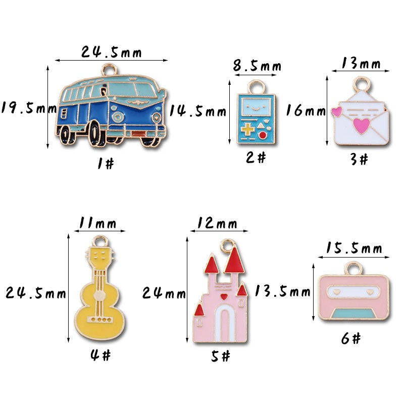 Wholesale 10pcs Nostalgic Envelope Violin Diy Alloy Oil Drop Pendant