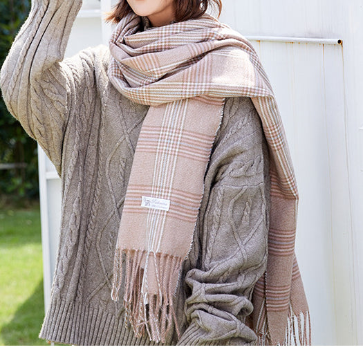 Wholesale Autumn and Winter Thick Plaid Imitation Cashmere Scarf