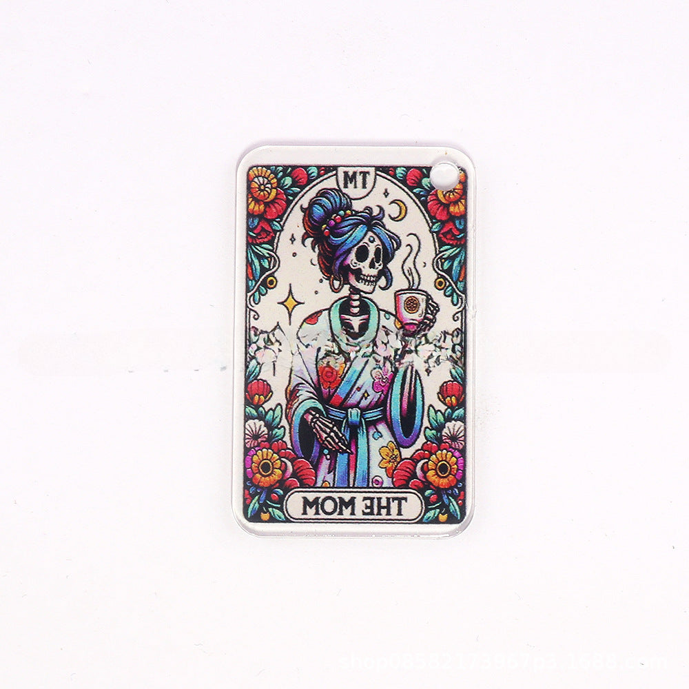 Wholesale 10pcs Cartoon Skull Character Butterfly Rectangular DIY Accessories FlatBack