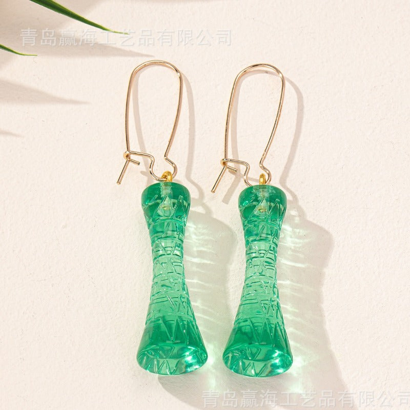Wholesale Crystal Blue Ocean Inspired Creative Personality, Fresh and Environmentally Friendly Earrings