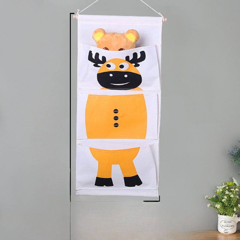 Wholesale Cotton and Linen Cartoon Animal Storage Hanging Bags