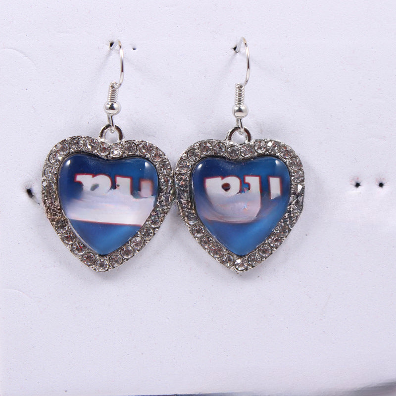 Wholesale Peach Dot Diamond Logo Earrings