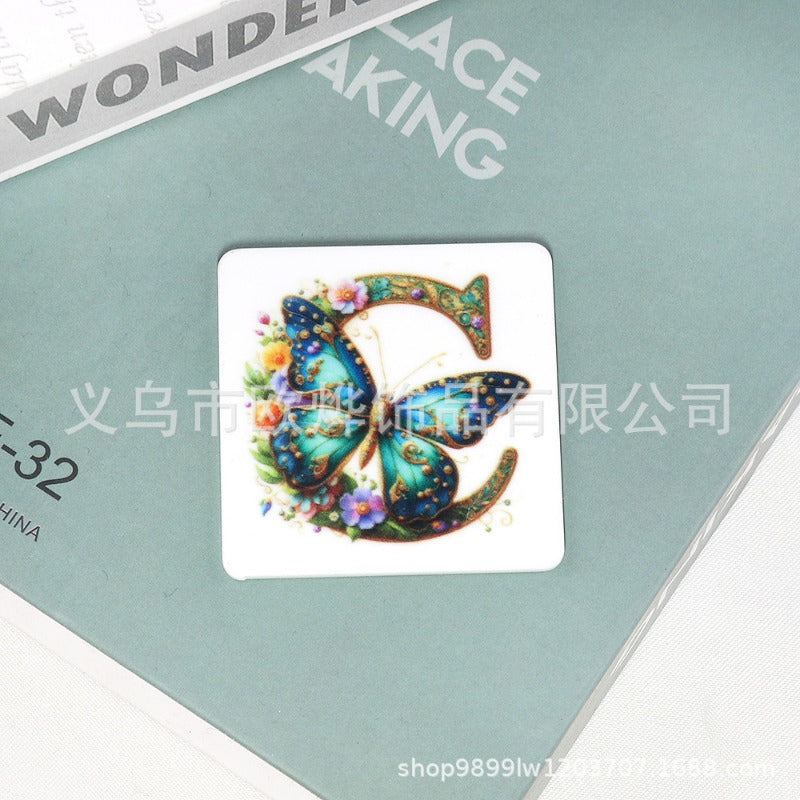 Wholesale 10pcs Cartoon Square Butterfly Personalized Bag FlatBack