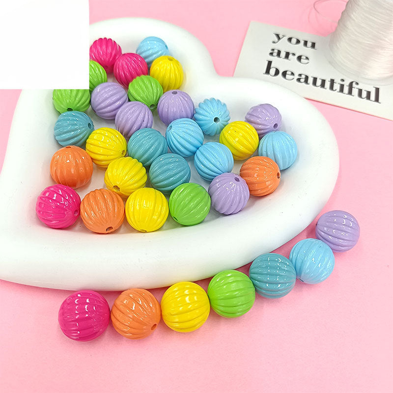 Wholesale 100pcs/Pack Baked Paint Pumpkin 16mm Macaron DIY Handmade Acrylic Beads