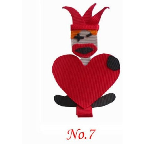 Wholesale of 10pcs Circus Clown Fabric Children's Hair Clips