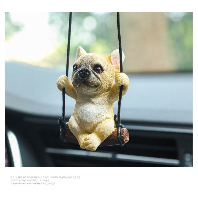 Wholesale Resin Bulldog Rearview Mirror Car Ornament