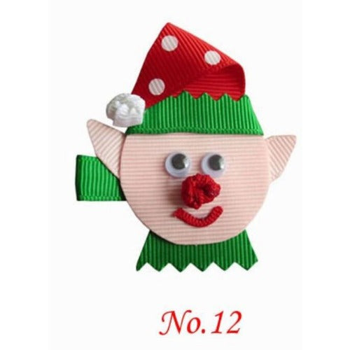 Wholesale of 10pcs Circus Clown Fabric Children's Hair Clips