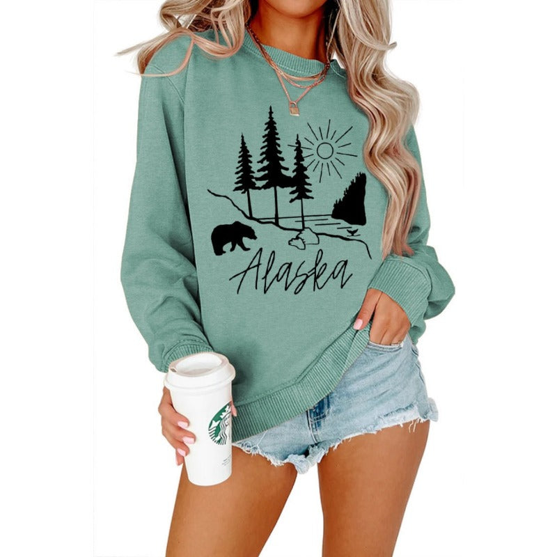 Wholesale Teddy Bear Printed Pullover Long Sleeved Casual Cotton Hoodies