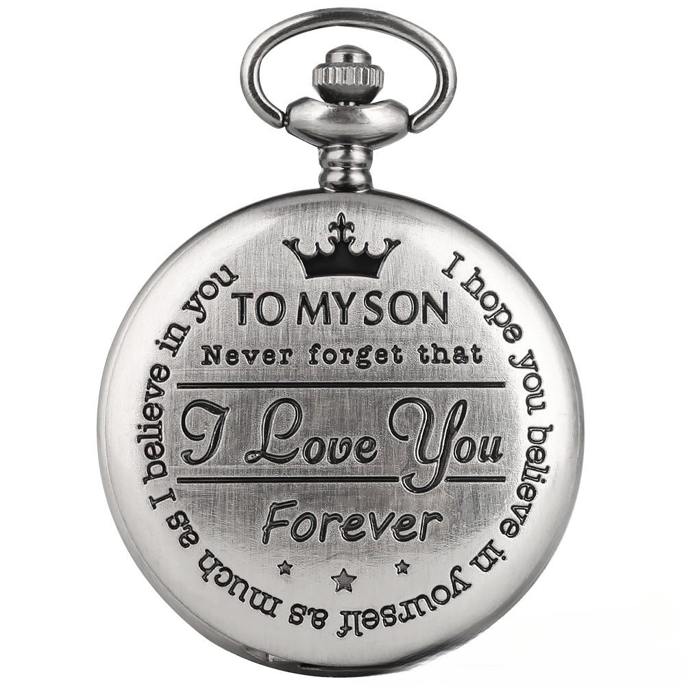 Wholesale Vintage Chain Quartz Clock Flip Alloy Men's Pocket Watch