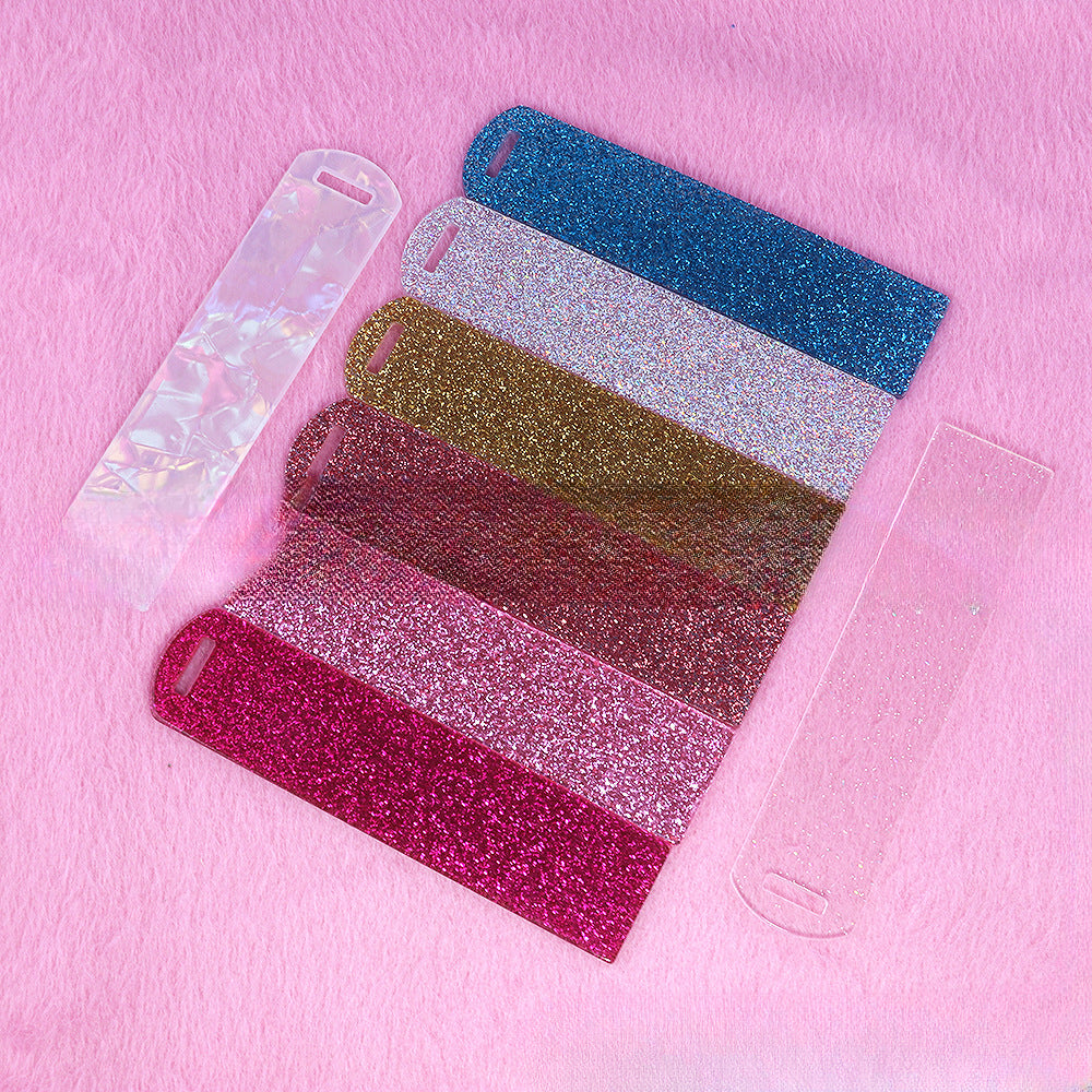 Wholesale 10pcs New Blank Glitter Acrylic Bookmark Di Pendant Card Bookmark