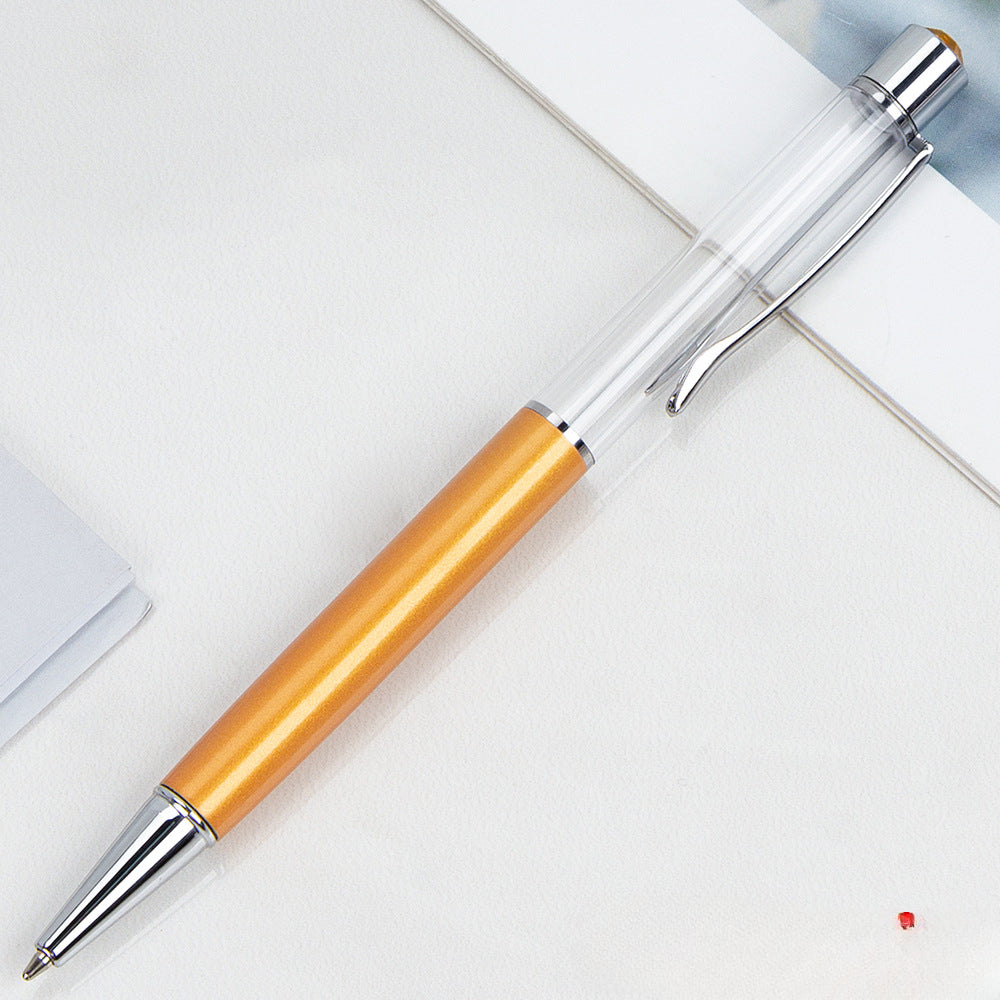 Wholesale Crystal Float Sequins Oiled Metal Colored Diamond Empty Tube DIY Pen