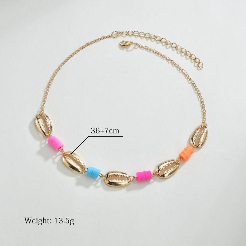 Wholesale Bohemian Style Alloy Shell Fashionable Soft Ceramic Necklaces