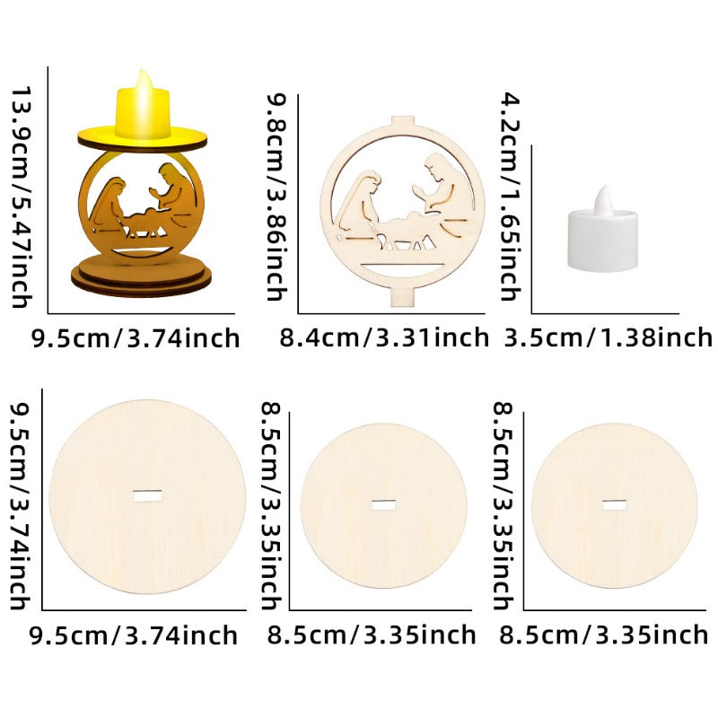 Wholesale of Wooden Three-dimensional Ornaments for Lent Candle Holders